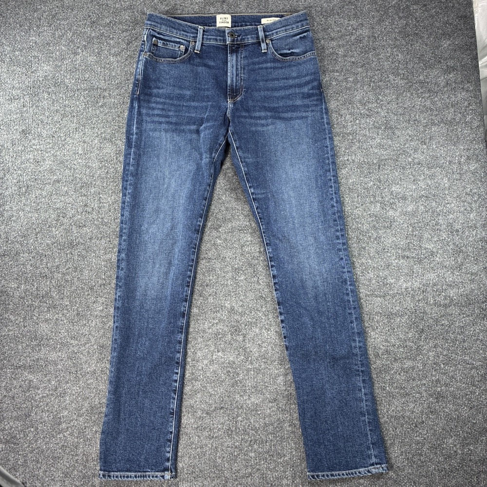 Flint and Tinder Slim Fit Jeans Mens 31x32 Dark Wash Indigo Denim Made in USA